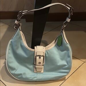 Stylish Blue and White Women's Shoulder Bag